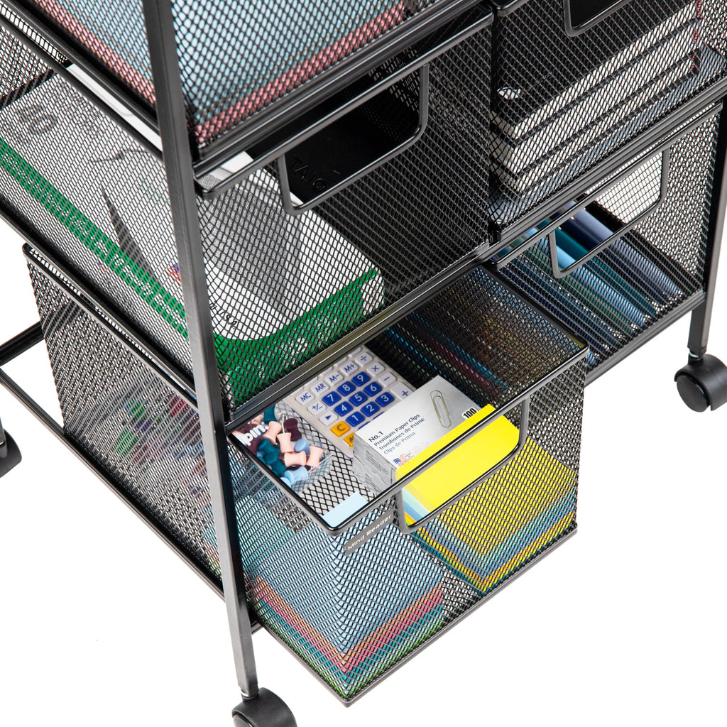 Black Rolling Cart with Drawers M69192