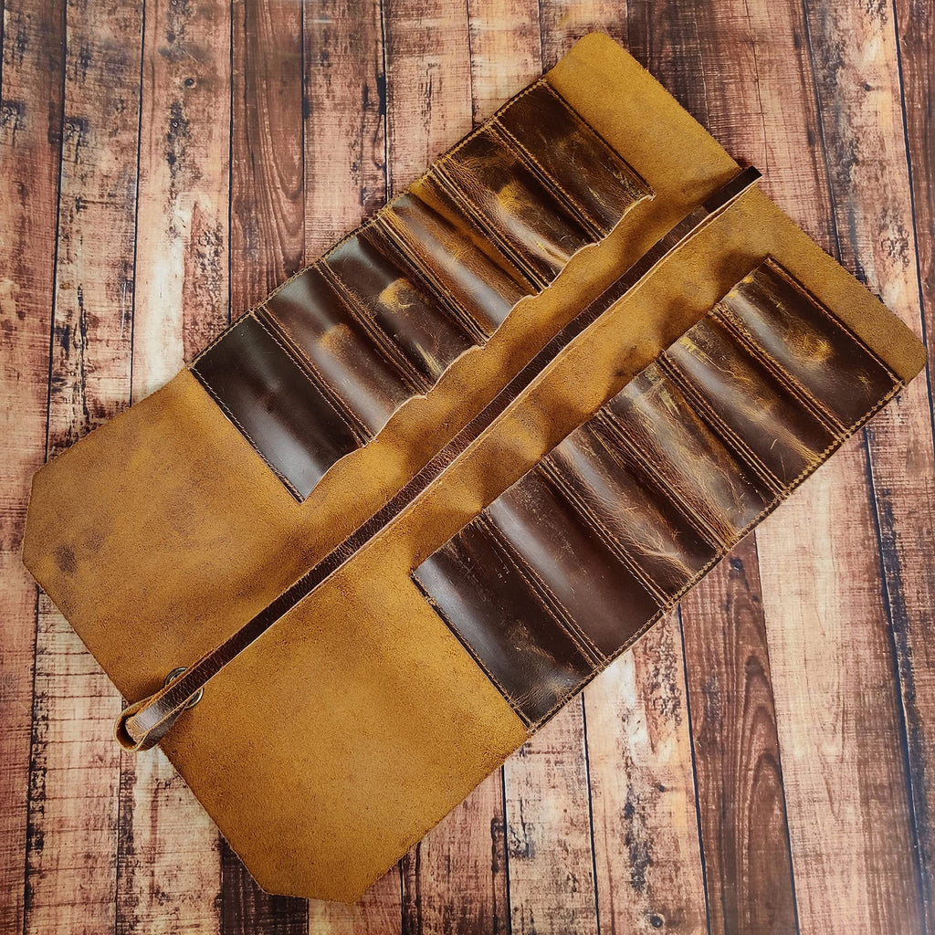 Leather Tool Roll Up Pouch V29864