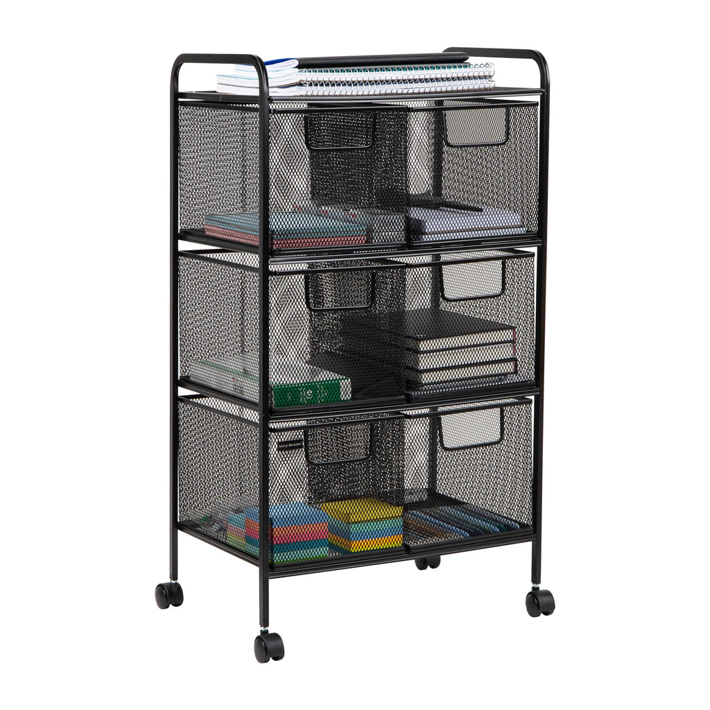 Black Rolling Cart with Drawers M69192