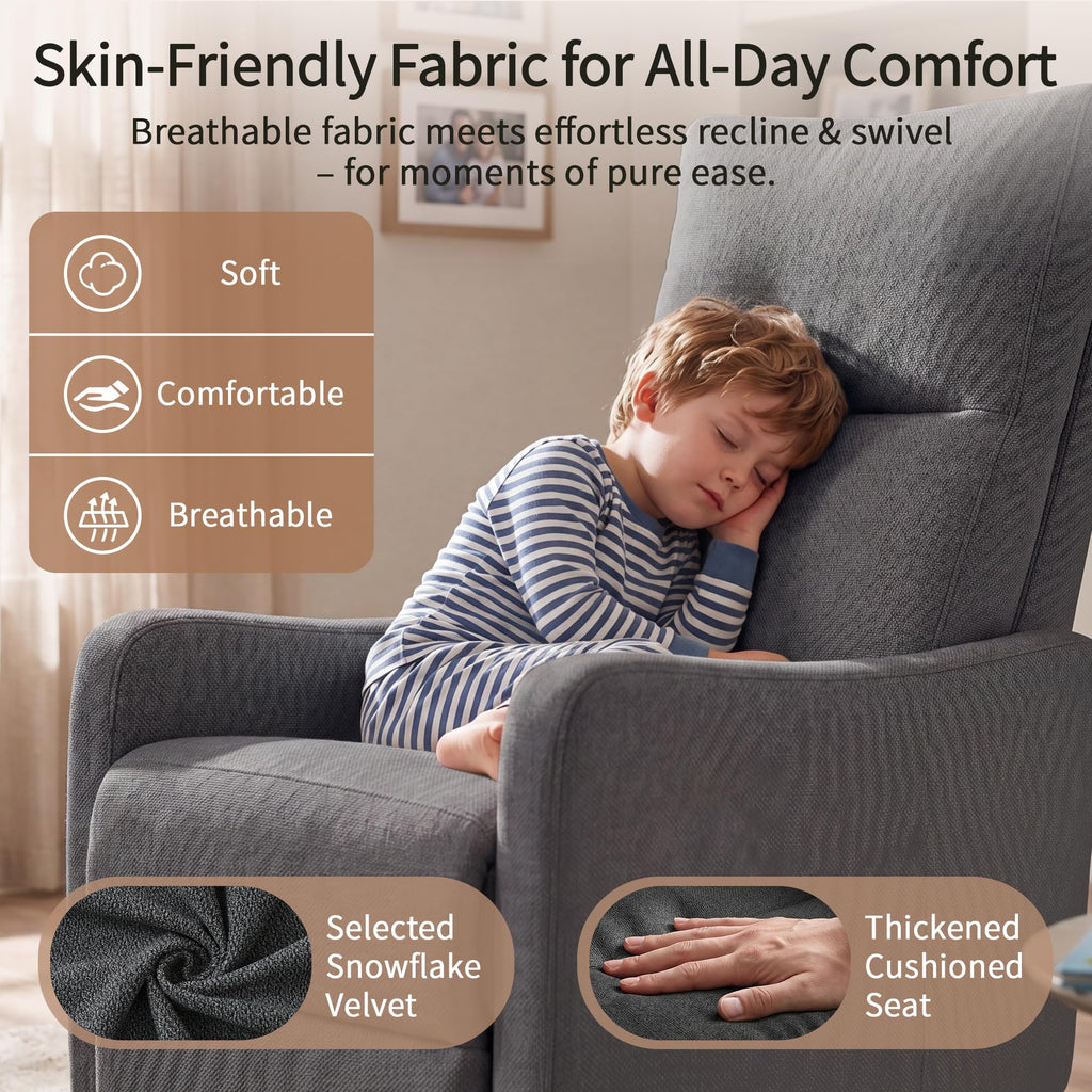 Small Power Swivel Rocker Recliner Chair F61911