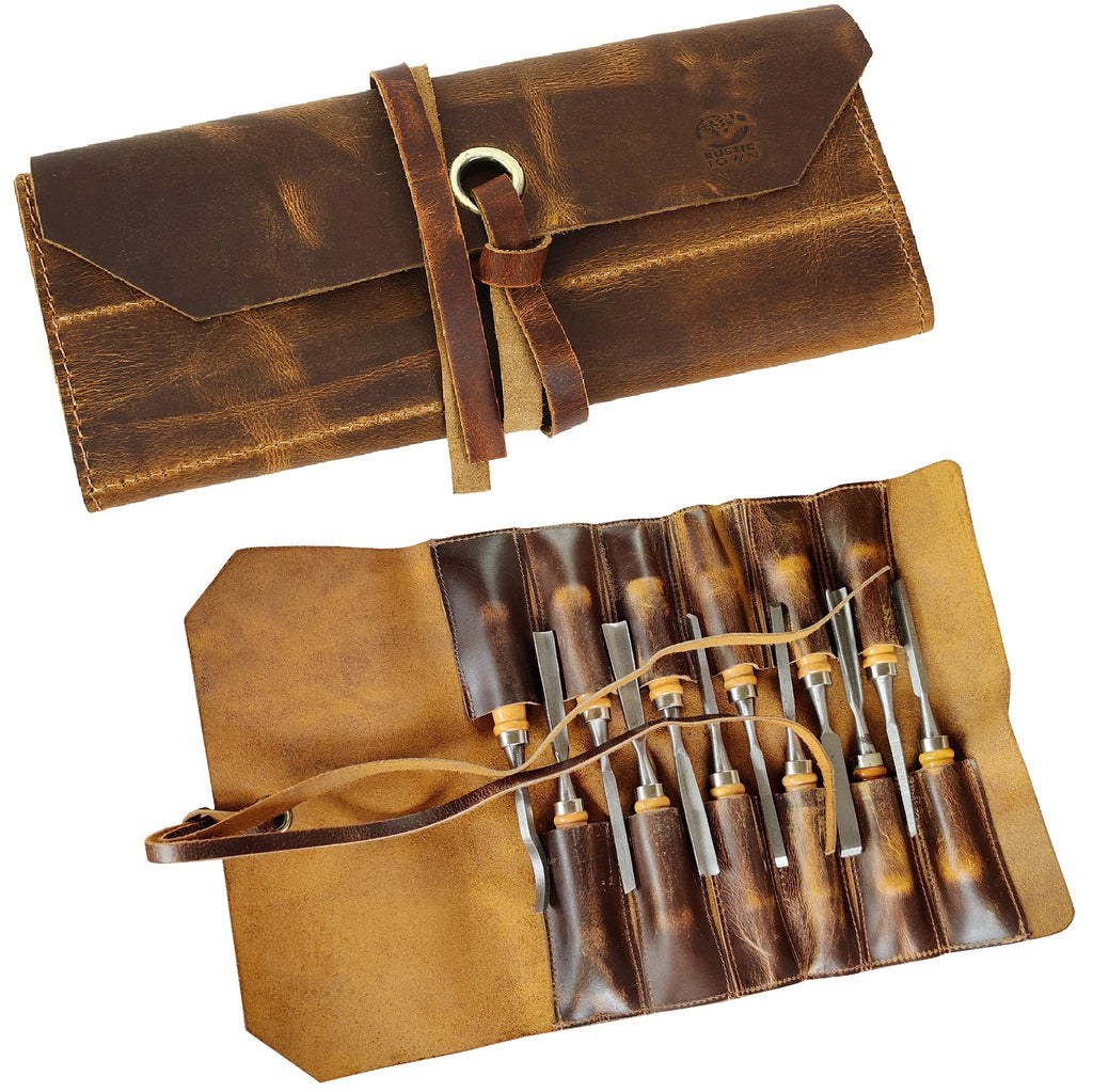 Leather Tool Roll Up Pouch V29864