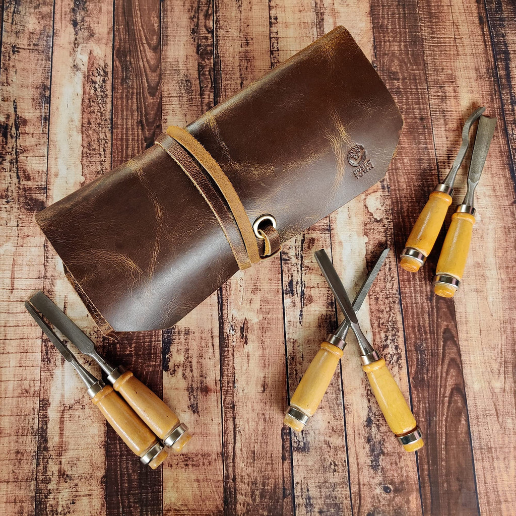 Leather Tool Roll Up Pouch V29864