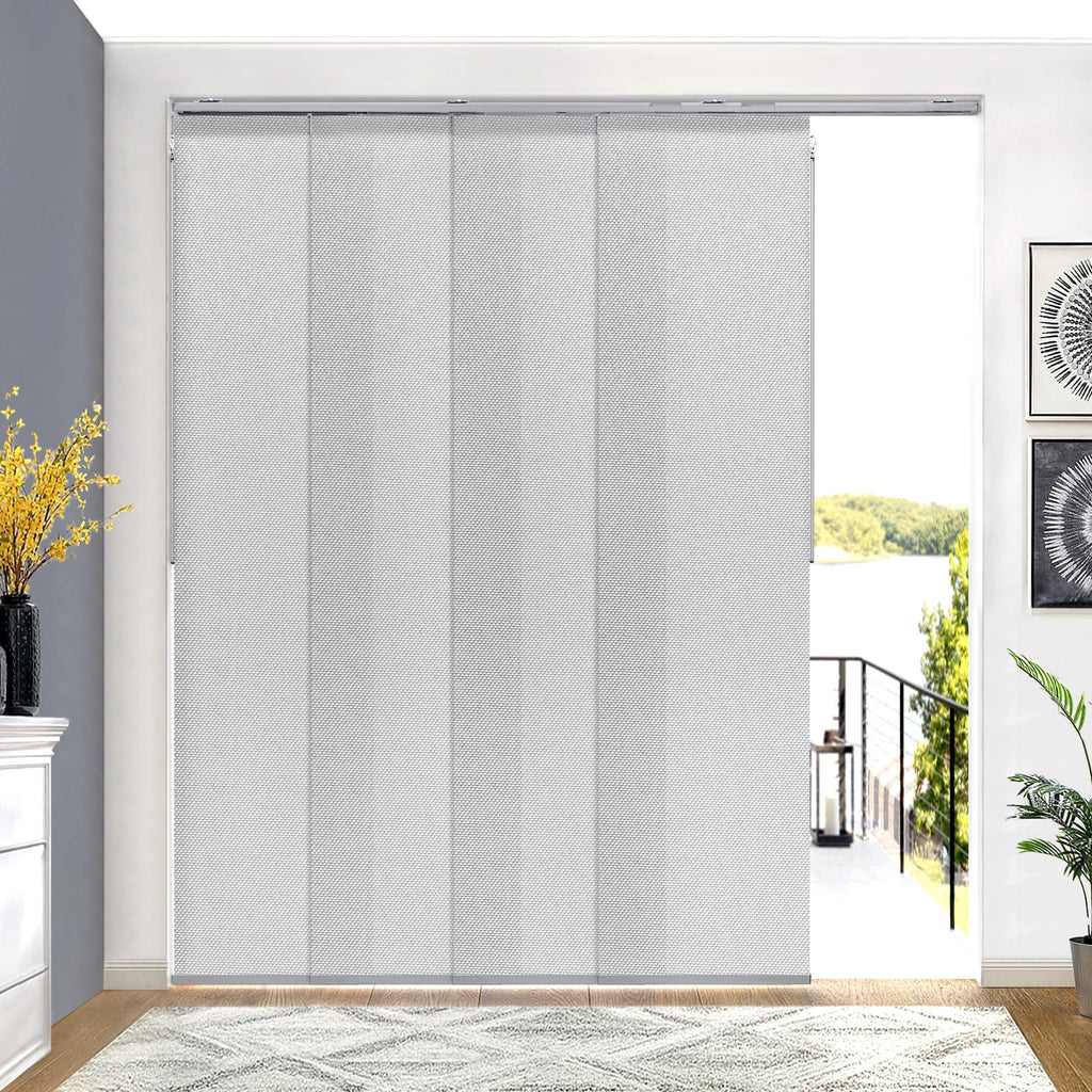 Adjustable Light Filtering Grey Panel Track Blinds Z74742