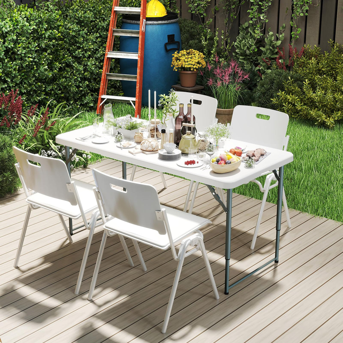 4 Foot Portable Heavy Duty Plastic Folding Table B920139
