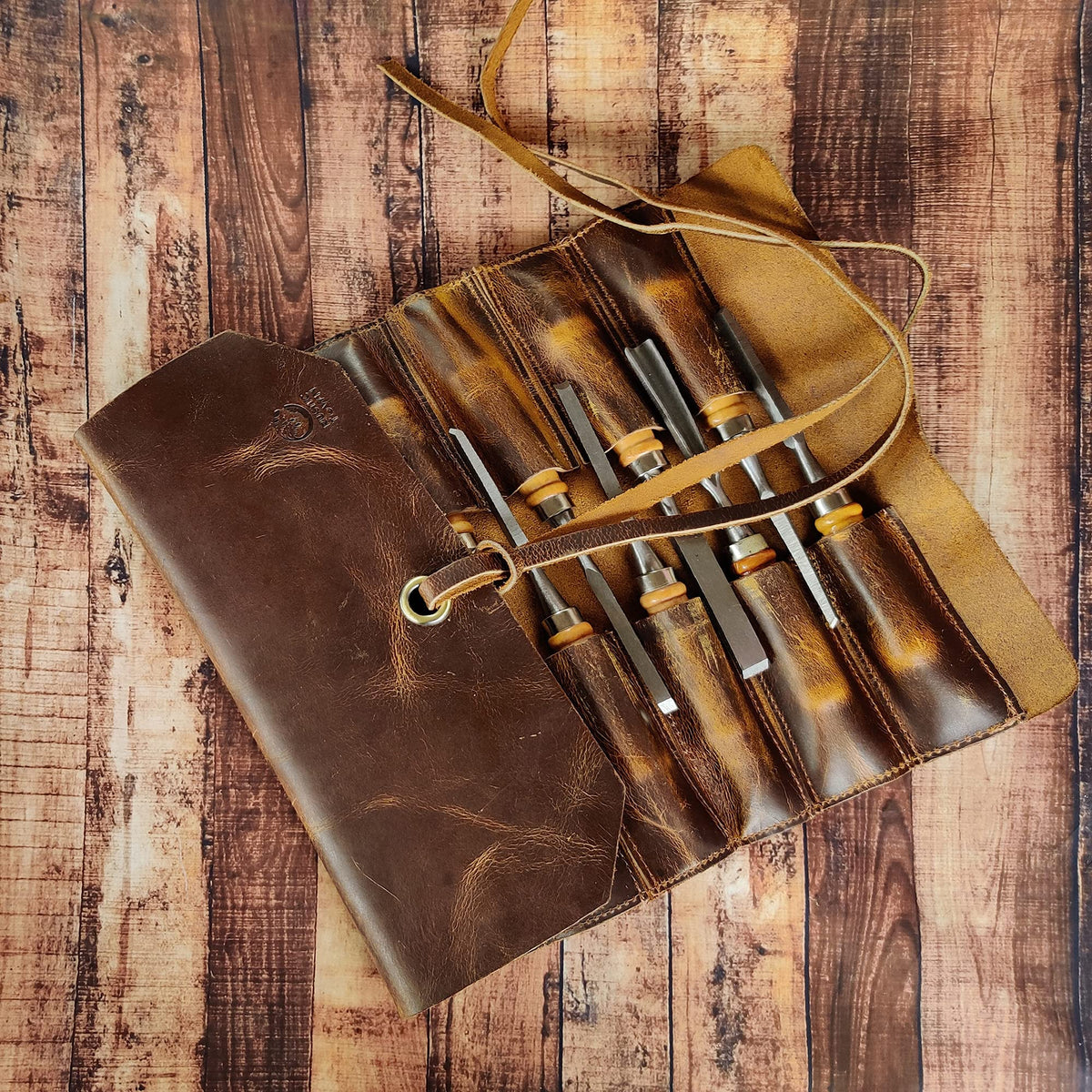 Leather Tool Roll Up Pouch V29864